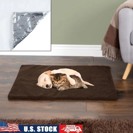 Self Heating Pet Pad For Dogs And Cats With Sherpa Cover Insulated Washable
