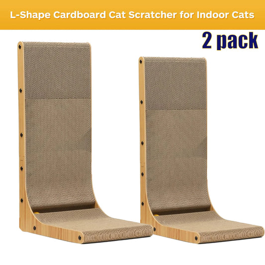 L Shaped Cat Scratcher Cardboard Pad For Indoor Cats