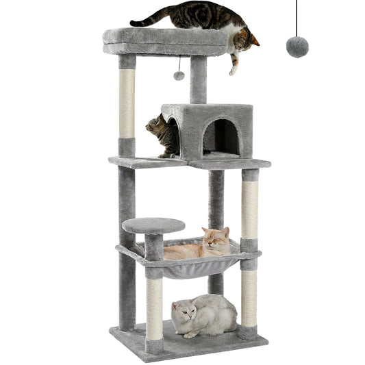 Speedy Pet 5-Level Cat Tree Indoor Cat Tower With Hammock and Sisal Posts