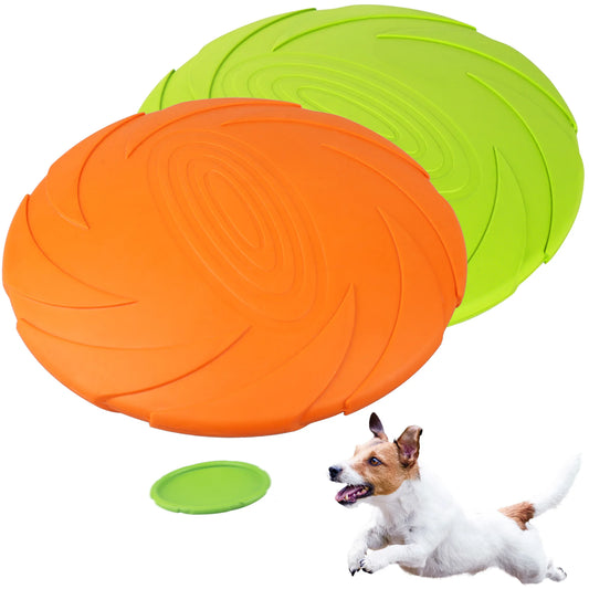 Hign-Concerned Dog Flying Disc 2 Pack Floating Rubber Saucer