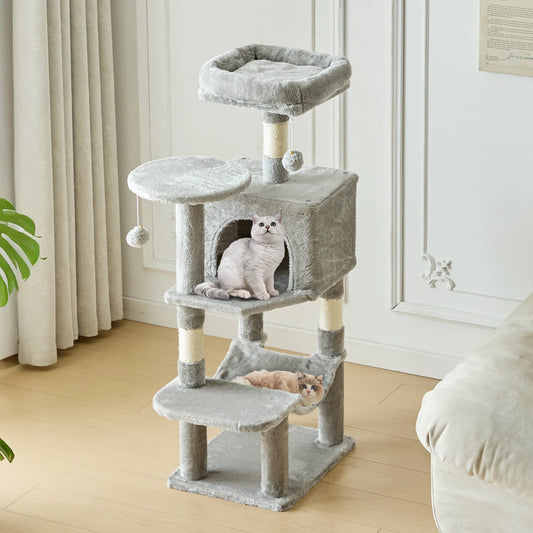 JHK Multi-Cat Climbing Cat Tree With Natural Sisal Scratching Posts