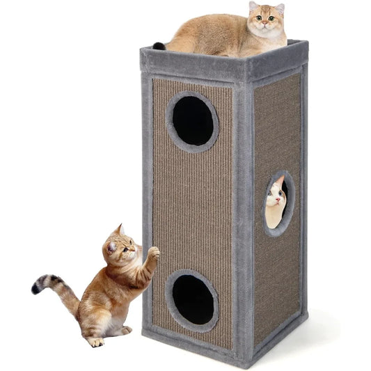 XUYUAN Four-Story Cat Tree Condo Barrel Tower With Cushion